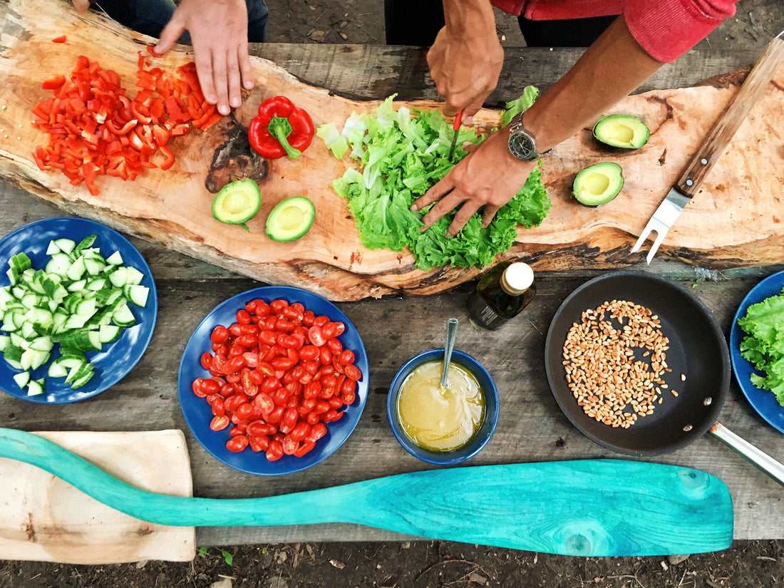 The beauty of a platter dinner.